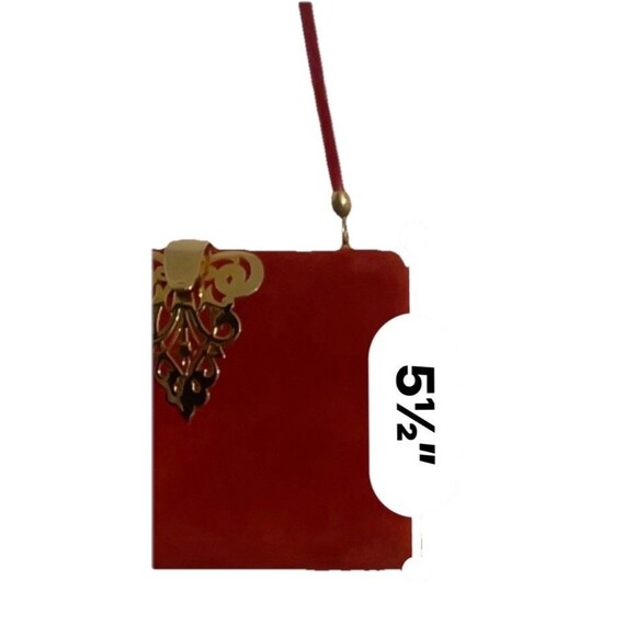 STUNNING Rodo Red Suede Handbag w Gold Embellishment Closure Handmade in Italy - Picture 9 of 10